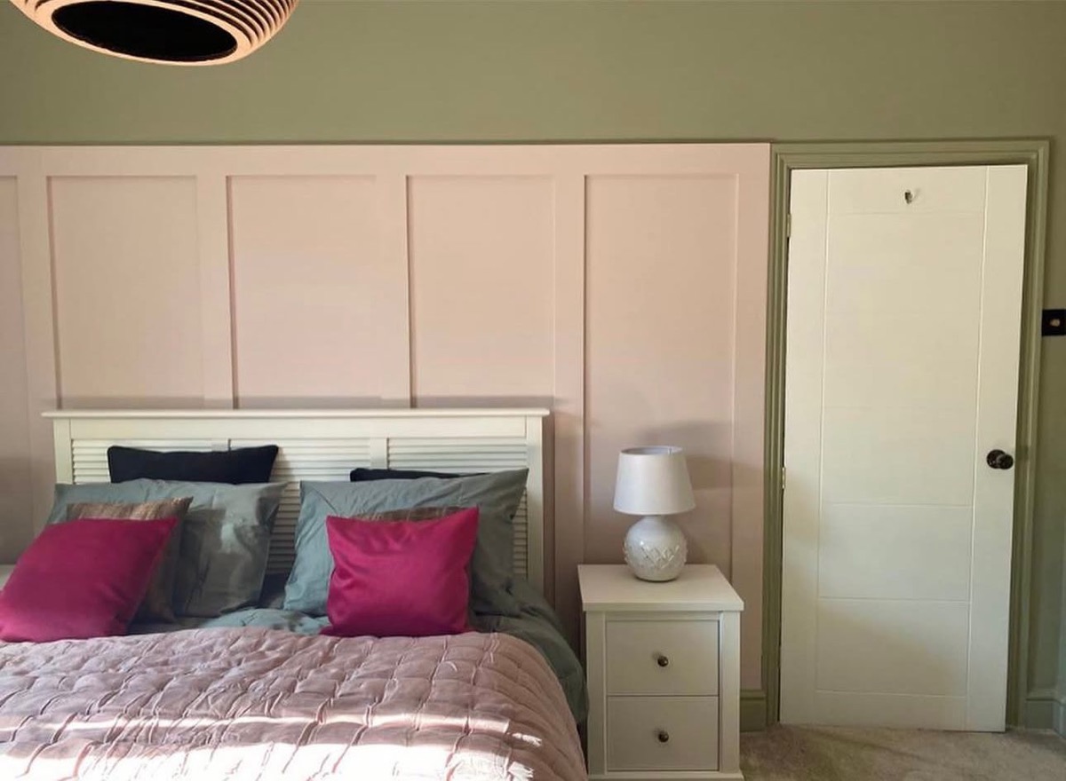 Bespoke painted wall panelling in Liverpool bedroom