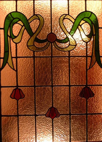 Coloured leaded glass panel, hand made in Liverpool
