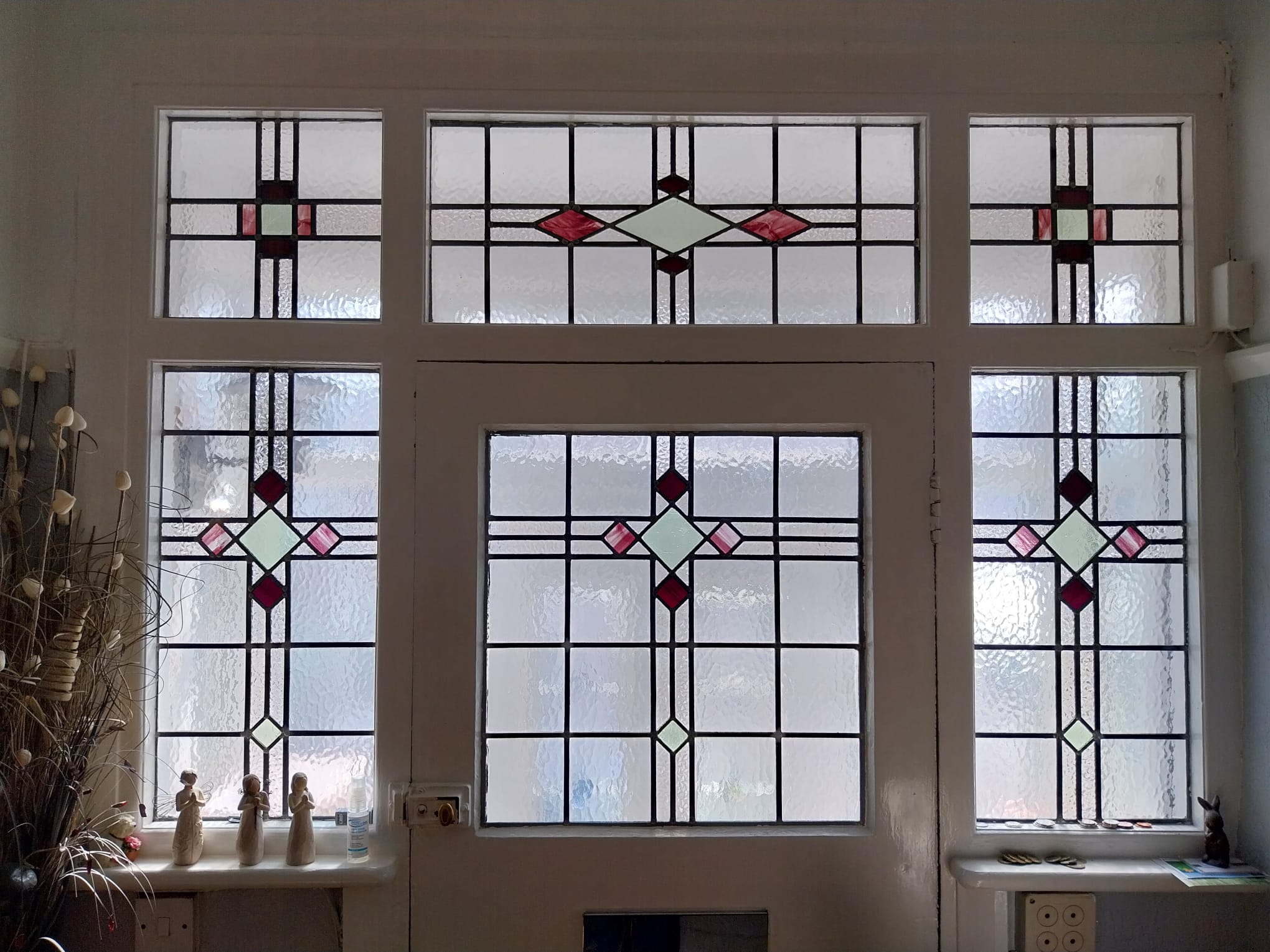 Bespoke glass panel crafted at Penny Lane workshop