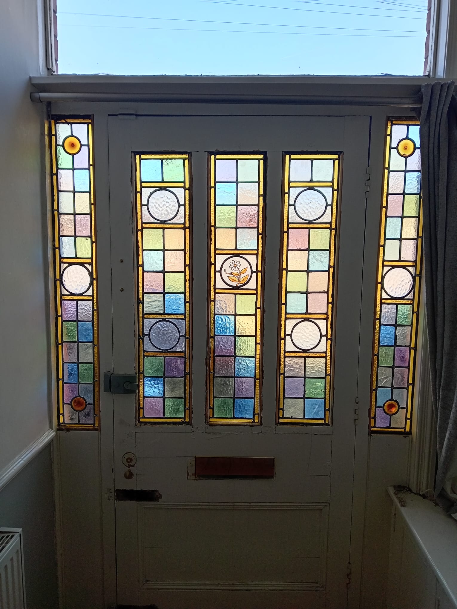 Period stained glass panel, Penny Lane Liverpool